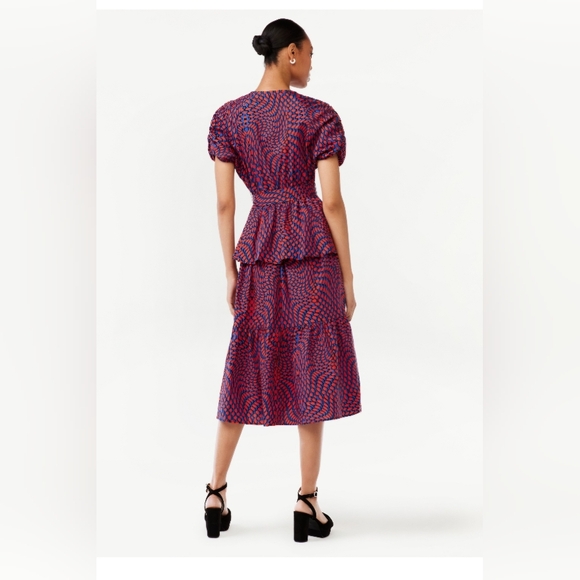 👗 Scoop Women's Midi Dress with Ruched Sleeves - Size 16-18 👗 - Picture 3 of 11